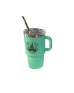 5oz Castle Stainless Steel Vacuum Insulated Tumbler with Handle, Lid, and Straw, Hot & Cold.