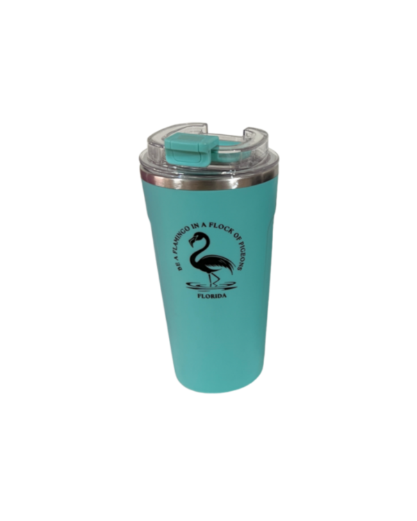 12oz Sea Flamingo Stainless Steel Vacuum Insulated Tumbler with Lid, Hot & Cold.