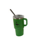 5oz Flamingo Stainless Steel Vacuum Insulated Tumbler with Handle, Lid, and Straw, Hot & Cold.