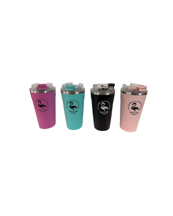 12oz Sea Flamingo Stainless Steel Vacuum Insulated Tumbler with Lid, Hot & Cold.