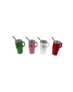 5oz Flamingo Stainless Steel Vacuum Insulated Tumbler with Handle, Lid, and Straw, Hot & Cold.