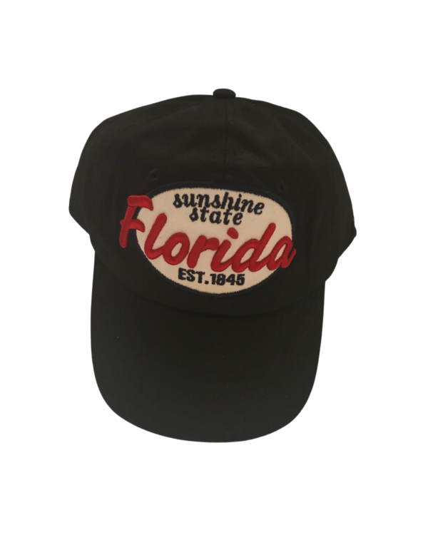 Florida 100% Cotton Cap – “Sunshine State Florida EST. 1845” (Beige, Black, Grey, Khaki)
