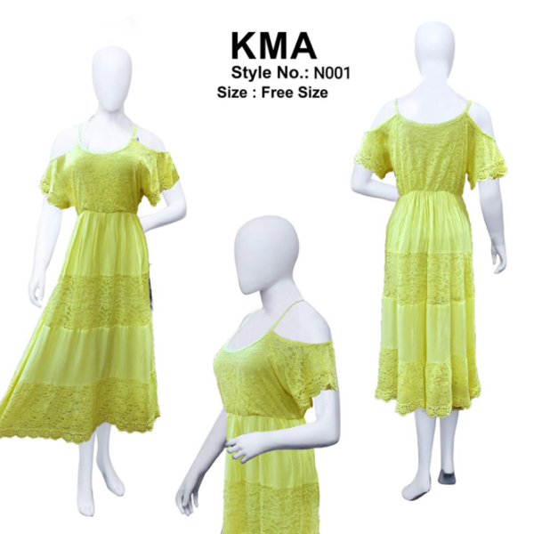 Lime Yellow Lace Dress – Boho Cold Shoulder Tiered Midi Gown