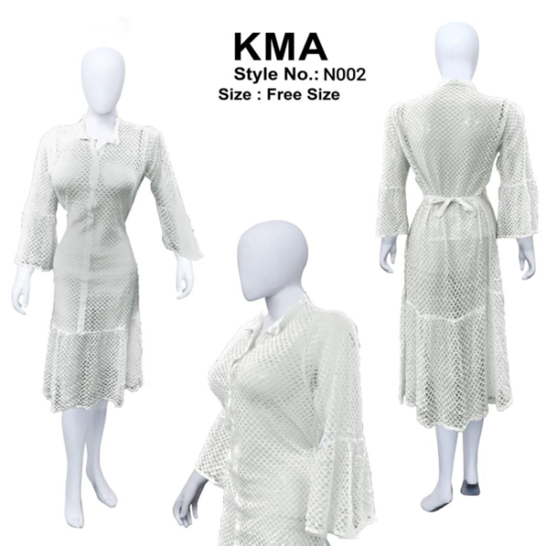 White Mesh Shirt Dress – Boho Collared Button-Down Cover-Up