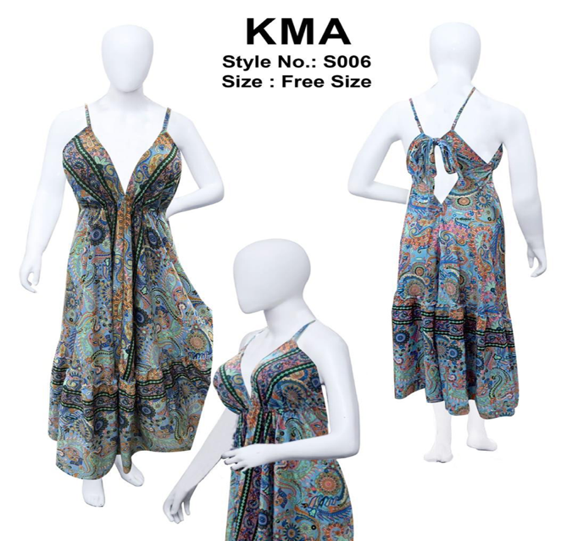 Aqua Multicolor Paisley Back Tie Dress with Spaghetti Straps