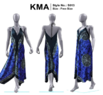 Midnight Blue Halter V-Neck Asymmetrical Hem Maxi