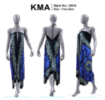 Midnight Blue Strapless Keyhole Maxi with Tribal Accents