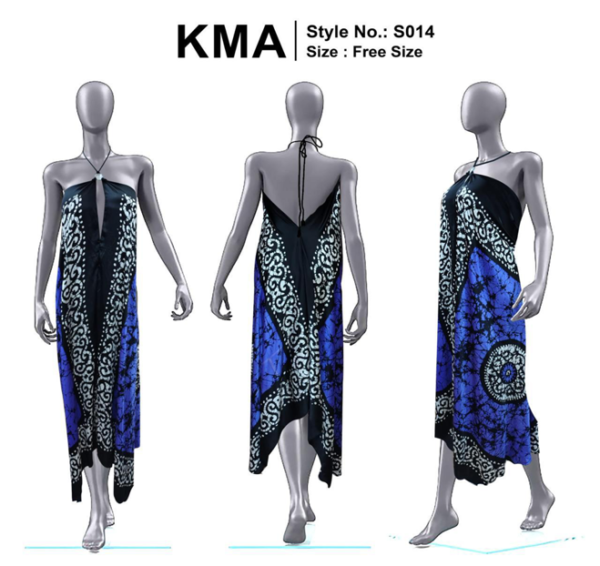 Midnight Blue Strapless Keyhole Maxi with Tribal Accents
