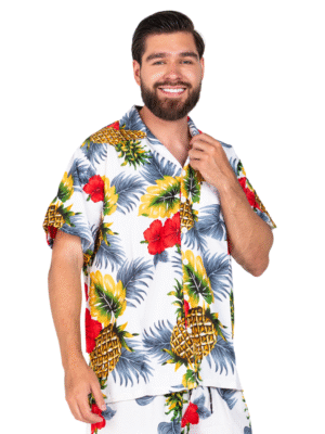 Men's Hawaiian Shirt 'PINEAPPLE WHITE'