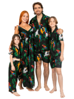 Boys Hawaiian Short 'PARROT BLACK'